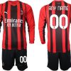 AC Milan Herren 21/22 Heimtrikot Langarm Kit Set Anpassbare Name und Nummer-1