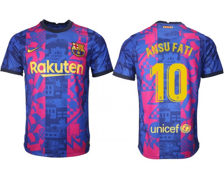 FC Barcelona Herren 3rd Kit 2021/22 mit Aufdruck ANSU FATI 10