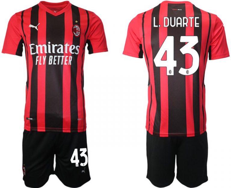 Fußballtrikot AC Milan Léo Duarte Nummer 43 Herren Heim Trikotsatz