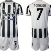 Günstige Fußballtrikots Juventus Turin Heimtrikot 2022 mit Aufdruck Ronaldo 7-1