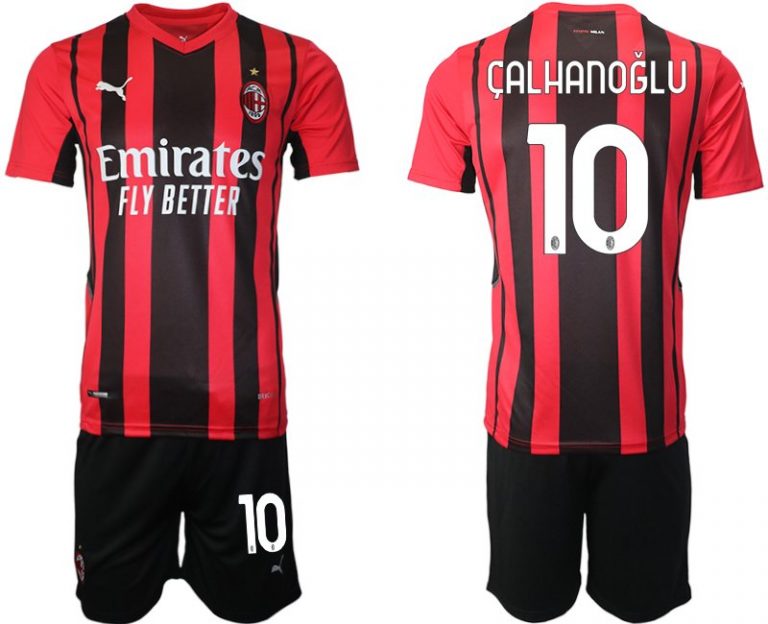 Hakan Çalhanoğlu #10 AC Milan Herren Heimtrikot Trikotsatz Kurzarm + Kurze Hosen