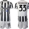 Juventus Turin Heimtrikot 2022 Kurzarm Weiss/Schwarz mit Aufdruck Bernardeschi 33