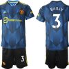 Manchester United Ausweichtrikot 2022 blau mit Aufdruck Bailly 3-1