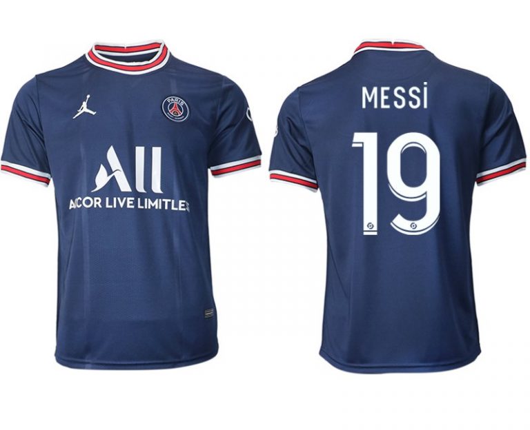 Paris Saint Germain Heimtrikot 2021-22 Herren Fußballtrikot mit Aufdruck MESSI 19