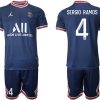 PSG Heimtrikot 2021-22 Herren Fußballtrikot mit Aufdruck Sergio Ramos 4-1