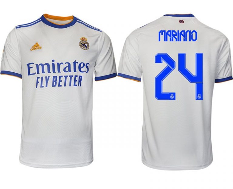 Real Madrid Heimtrikot 2022 weiß blau mit Aufdruck Mariano 24