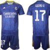 Real Madrid Herren Auswärtstrikot 2022 blau/weiß mit Aufdruck Lucas V. 17-1