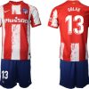 Atletico de Madrid Stadion Heimtrikot 2021-22 rot/weiß mit Aufdruck OBLAK 13-1