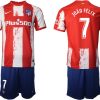 Atlético Madrid Heimtrikot 2021-22 rot/weiß mit Aufdruck João Félix 7-1