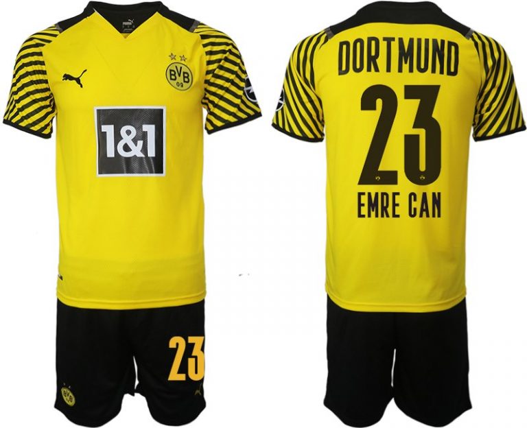 Borussia Dortmund Emre Can 23# Trikotsatz BVB 2022 Herren Heimtrikot Gelb Schwarz