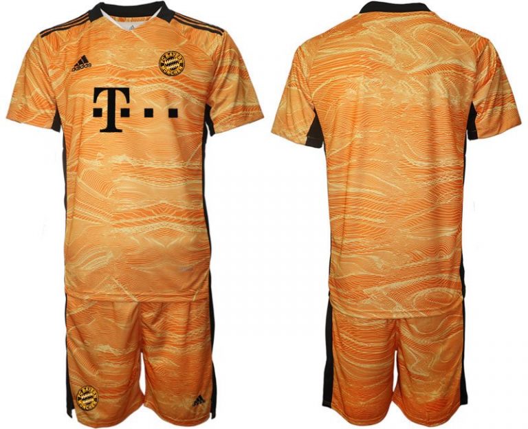 Fanshop FC Bayern München 21/22 Torwarttrikot Orange Kurzarm Trikotsatz