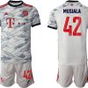 FC Bayern München 2021-22 Drittes Trikot 3rd Kurzarm weiß mit Aufdruck Musiala 42-1