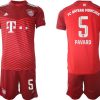 FC Bayern München 2021/22 Herren Heimtrikot rot mit Aufdruck Pavard 5-1