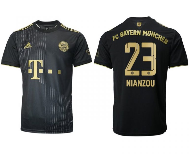 FC Bayern München Herren Auswärts Trikot 2021/22 schwarz/gold mit Aufdruck Nianzou 23