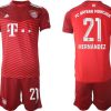 FC Bayern München Saison 2021/22 Heimtrikot rot mit Aufdruck Hernandez 21-1