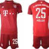 FC Bayern München Saison 2021/22 Heimtrikot rot mit Aufdruck Müller 25-1