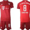 Fußballtrikot Fantrikot FC Bayern München 21/22 Heimtrikot rot mit Aufdruck Goretzka 8-1