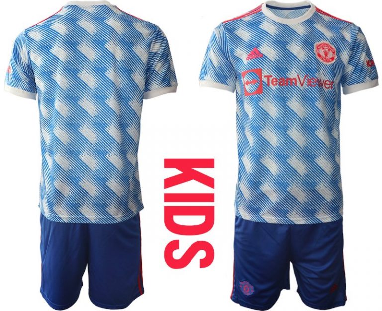 Fussballtrikot Manchester United Auswärts Trikot 2022 Kinder Weiss