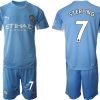 Fußballtrikots Manchester City Raheem Sterling #7 Heim Trikot Home 2022 Kurzarm-1