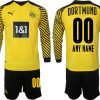 Günstige Borussia Dortmund Heimtrikot 2022 Langarm + Kurze Hosen-1