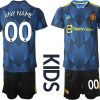 Günstige Fußballtrikots Manchester United Ausweichtrikot 2022 Kinder Blau-1