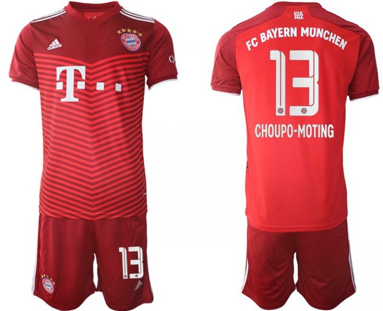 Heimtrikot FC Bayern München Saison 21/22 rot mit Aufdruck CHOUPO-MOTING 13