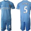 Herren Manchester City John Stones #5 Heim Heimtrikot 2022 Kurzarm-1