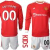 Manchester United Heimtrikot 2022 Lange Ärmel Trikotsatz für Kinder-1