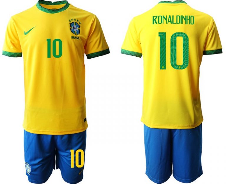 Ronaldinho 10 Brasilien Fussball Herren Heimtrikot 2022 in gelb