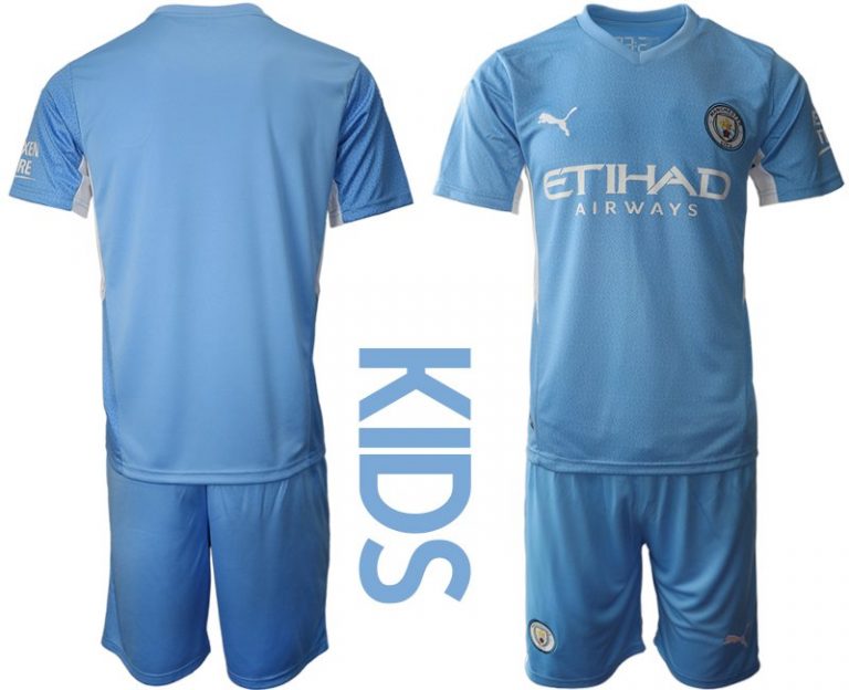 Trikotsatz Manchester City Heimtrikot 2022 hellblau/weiß Für Kinder