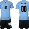 Uruguay 2022 Heimtrikot Herren Trikotsatz Kurzarm in hellblau (+ Kurze Hosen schwarz)-1