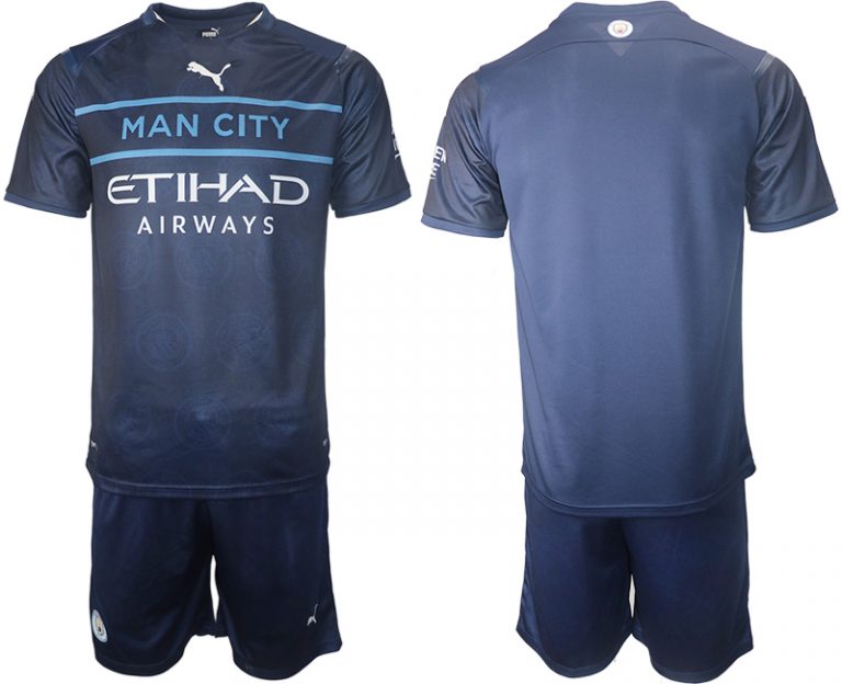 Manchester City 21-22 Drittes Trikot Marineblau Günstige