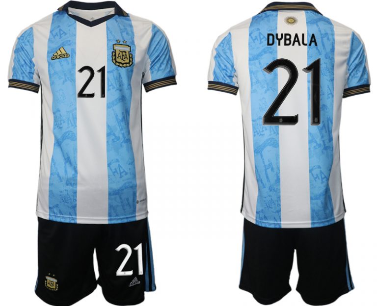 Argentinien World Cup Heimtrikot weiss blau WM-Trikot 2022 Günstige Trikotsatz DYBALA 21