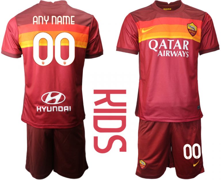 Günstige Kinder Fussball Trikot AS Roma 2020-21 Heim Trikotsatz Kurzarm