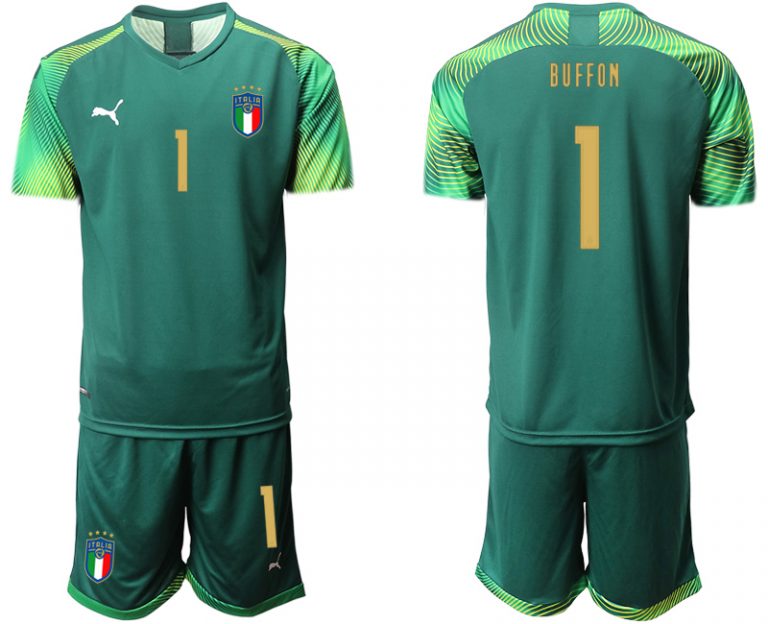 Herren Italien 2020-2021 Torwarttrikot Dunkelgrün BUFFON 1