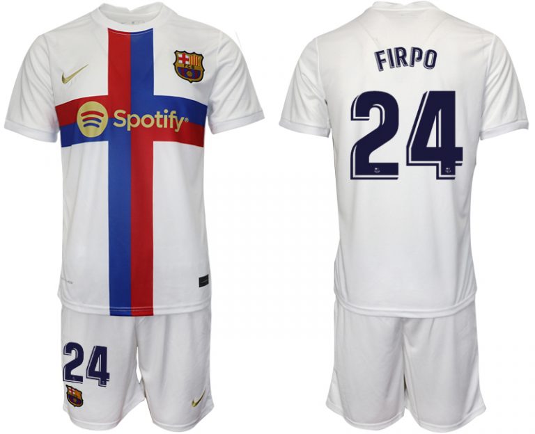 Billige Fußballtrikots FC Barcelona 2022/23 Ausweichtrikot weiß für Herren FIRPO 24