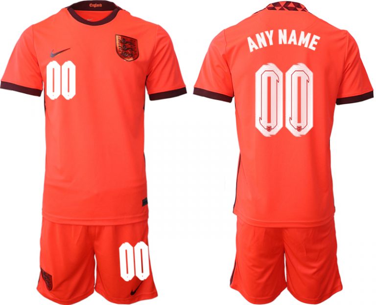 Neuen Fußballtrikots England Trikot Away Frauen EM 2022 Orange Auswärtstrikot Trikotsatz