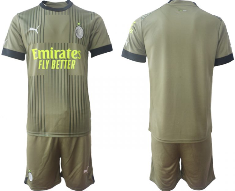 Herren AC Milan Ausweichtrikot 2022-23 Fußballtrikots Set Kurzarm + Kurze Hosen