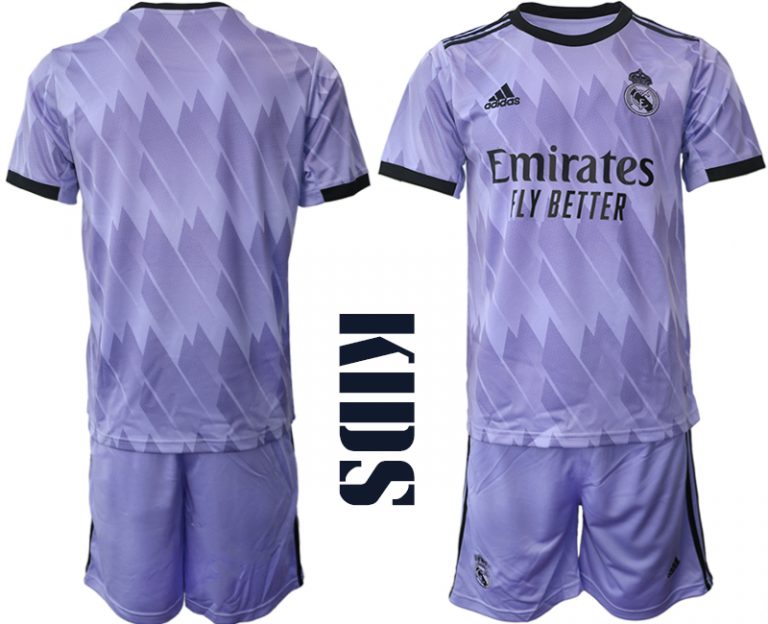 Real Madrid Auswärtstrikot 2022/23 Trikot Away Lila für Kinder günstig kaufen