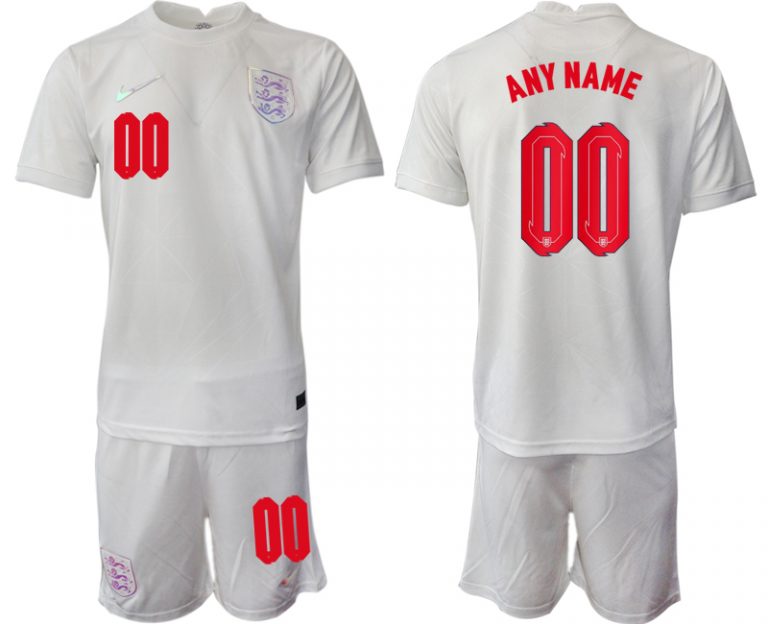 2022 UEFA European England Women’s Euro Heimtrikot Kurzarm Anpassbare Name und Nummer