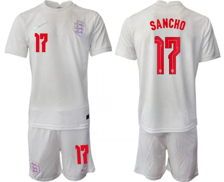 2022 UEFA European England Women’s Euro Heimtrikot Kurzarm mit Aufdruck SANCHO 17