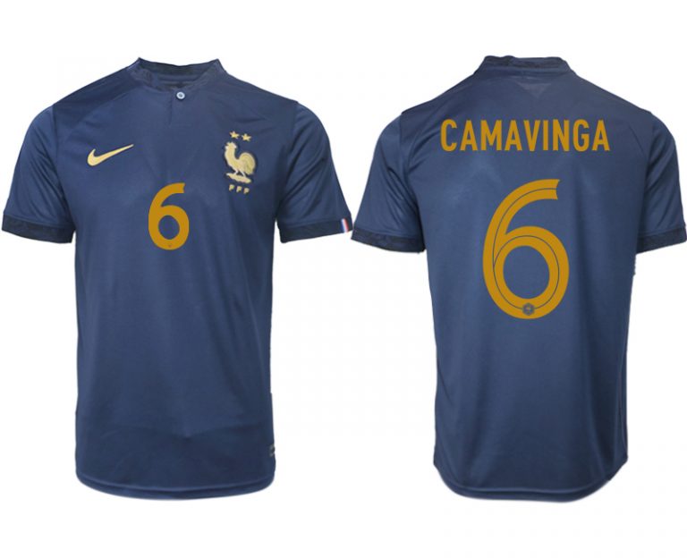 Neuen Fußballtrikots Frankreich FIFA WM Katar 2022 marineblau Heimtrikot CAMAVINGA 6