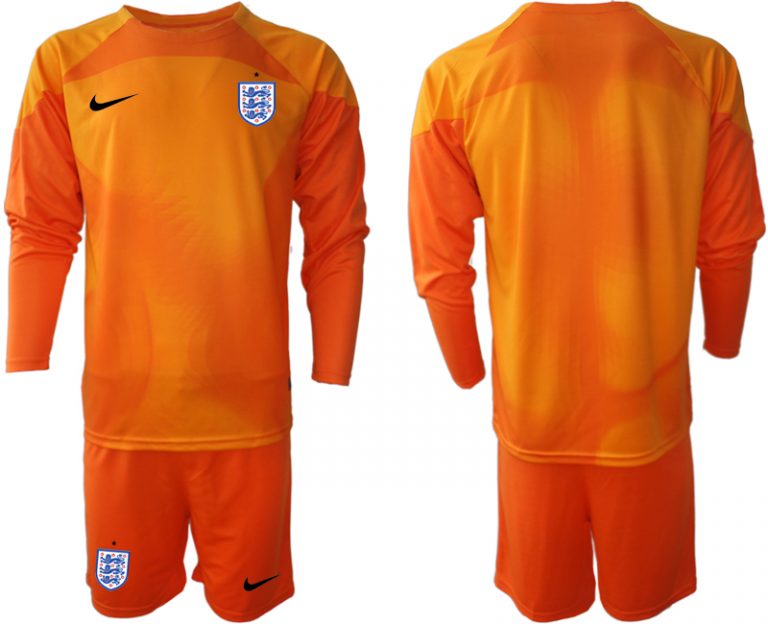 Neuen Herren England Torwarttrikot 2022/23 orange Trikotsatz Langarm + Kurze Hosen