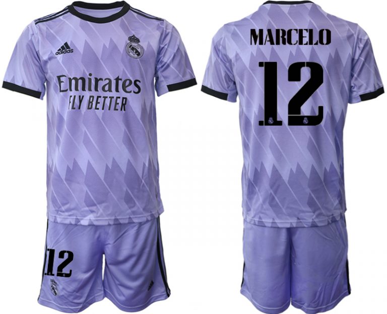 Herren Fußballtrikot Real Madrid 2022-2023 Auswärtstrikots mit Aufdruck MARCELO 12