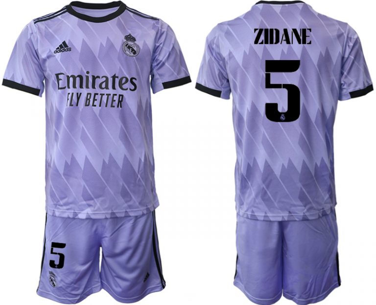 Herren Fußballtrikot Real Madrid 2022-2023 Auswärtstrikots mit Aufdruck ZIDANE 5