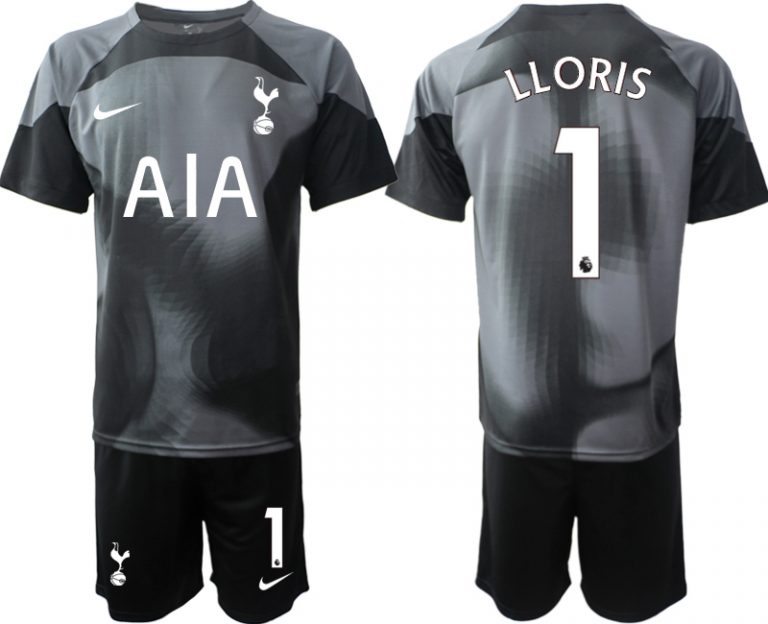 Herren Tottenham Hotspur 2023 Torwarttrikot schwarz bestellen mit Aufdruck LLORIS 1