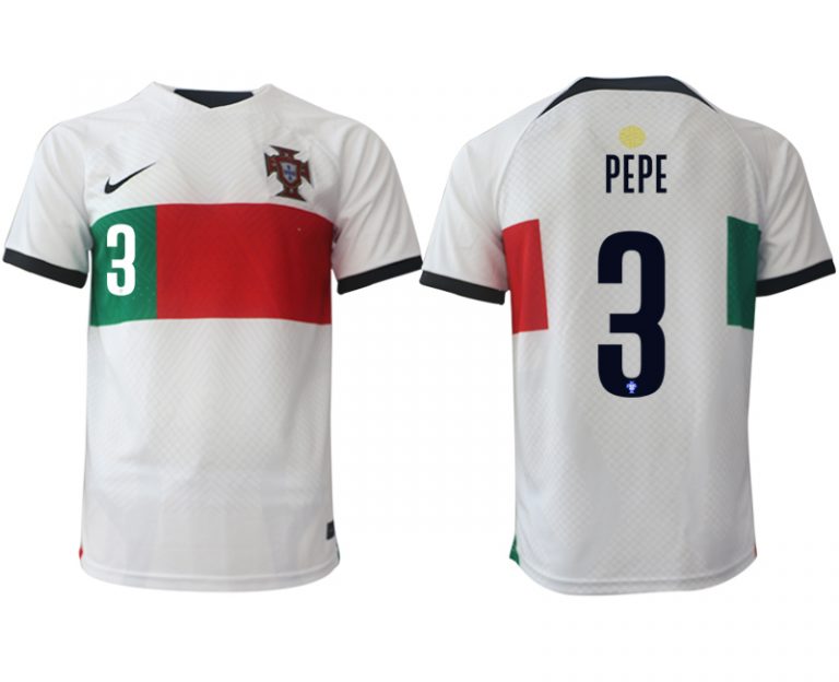 Herren Fußballtrikot Portugal WM 2022 Auswärtstrikot bestellen mit Aufdruck PEPE 3