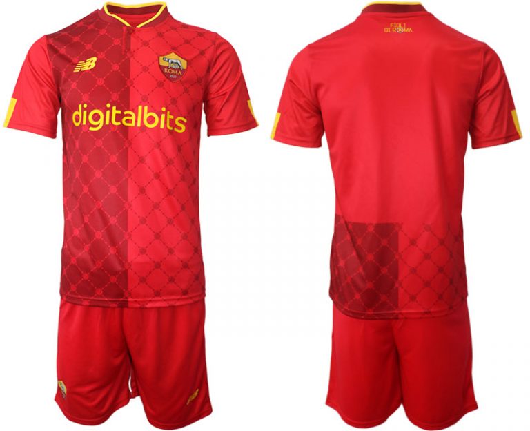 Neue Fußballtrikots AS Roma 22-23 Heimtrikot Trikotsatz Kit Personalisierbar