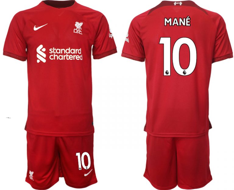 Neuen Fußballtrikots Liverpool 22-23 Heimtrikot Trikotsatz bestellen mit Aufdruck MANÉ 10