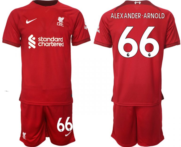 Personalisierte Fußballtrikots Liverpool 22-23 Heimtrikot Kurzarm + Kurze Hosen ALEXANDER-ARNOLD 66